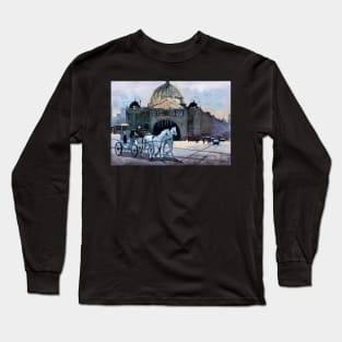 Melbourne flinders street station painting Long Sleeve T-Shirt